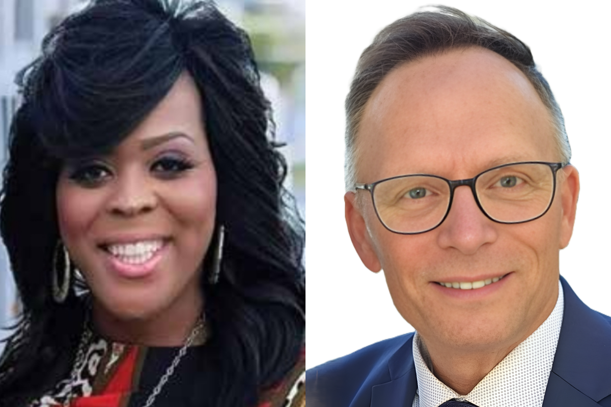 Side by side head shots of Carmarion D Anderson-Harvey and Michael Schuenemeyer.